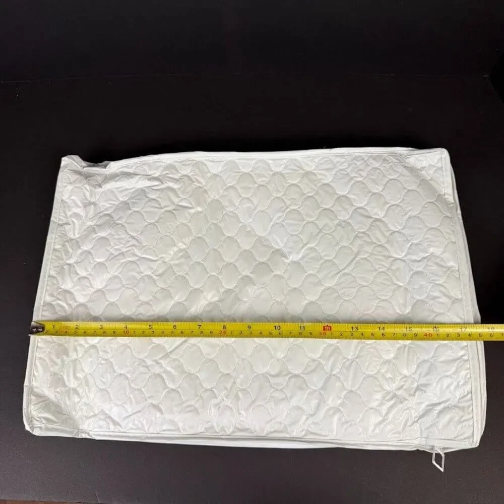 6 Piece Set White Quilted Vinyl Dinnerware/Dish/China Zippered Storage Cases